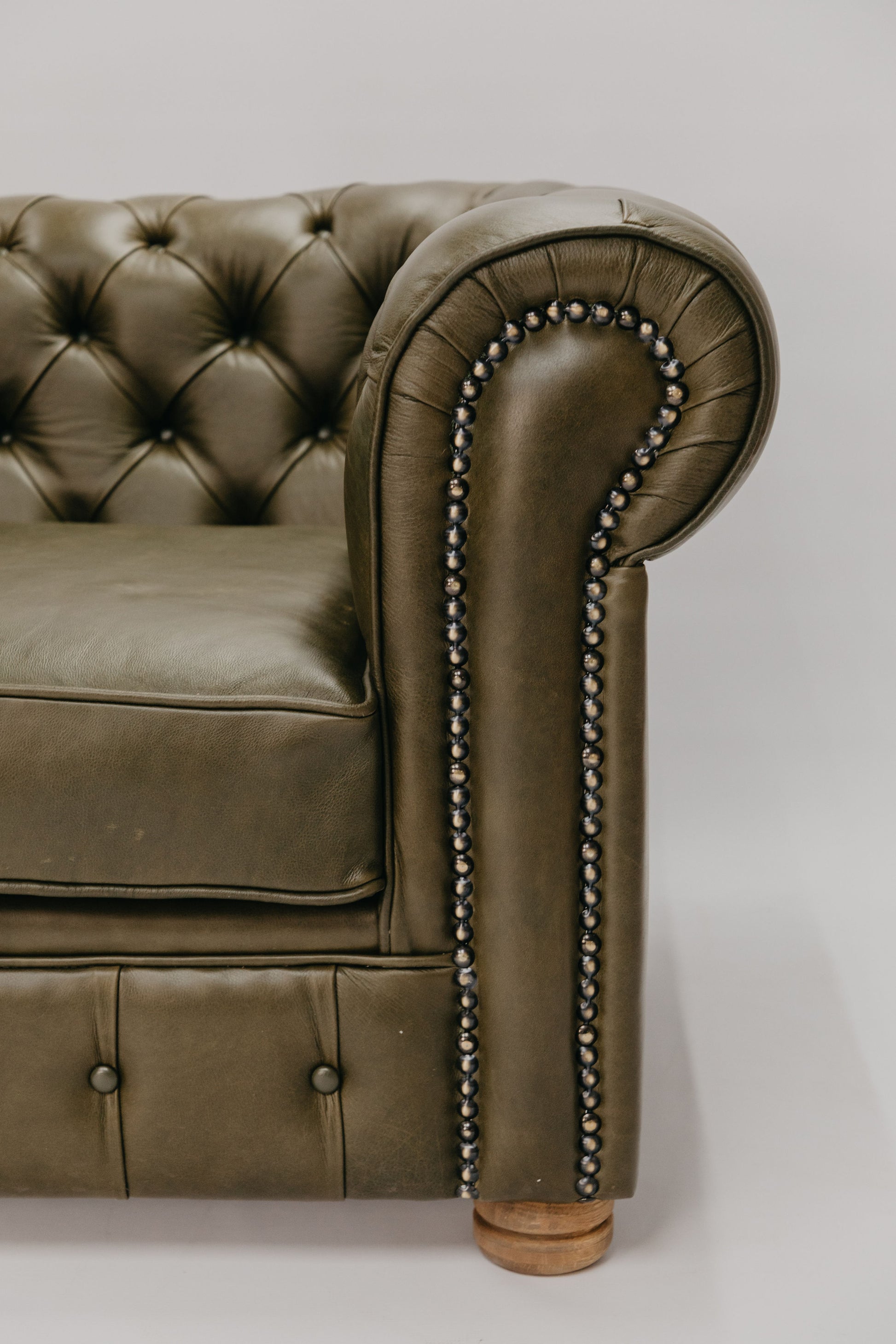 Dorne Leather Chesterfield Couch